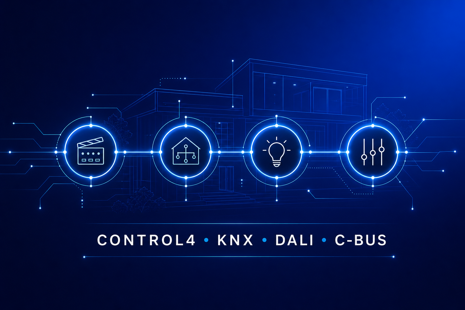Control4, KNX, DALI and C-Bus smart home automation systems